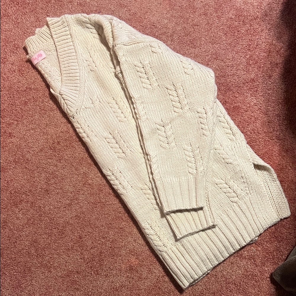 Pink Lily Cream Knit Cardigan